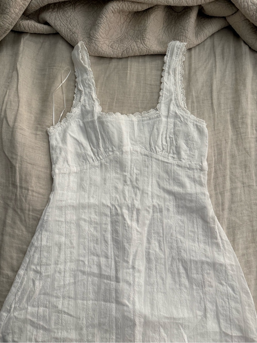 Princess Polly White Lace-Trim Cotton Dress